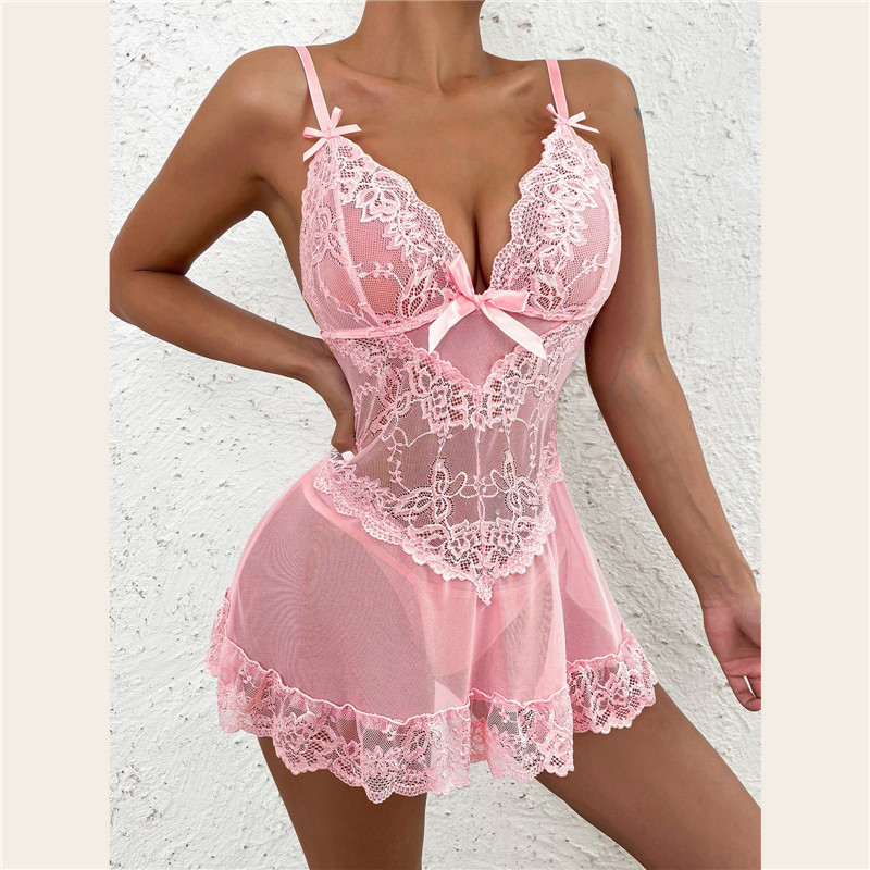 Vestido Babydoll Sexy de Renda - Sheer Mesh Bra avaliação e preço